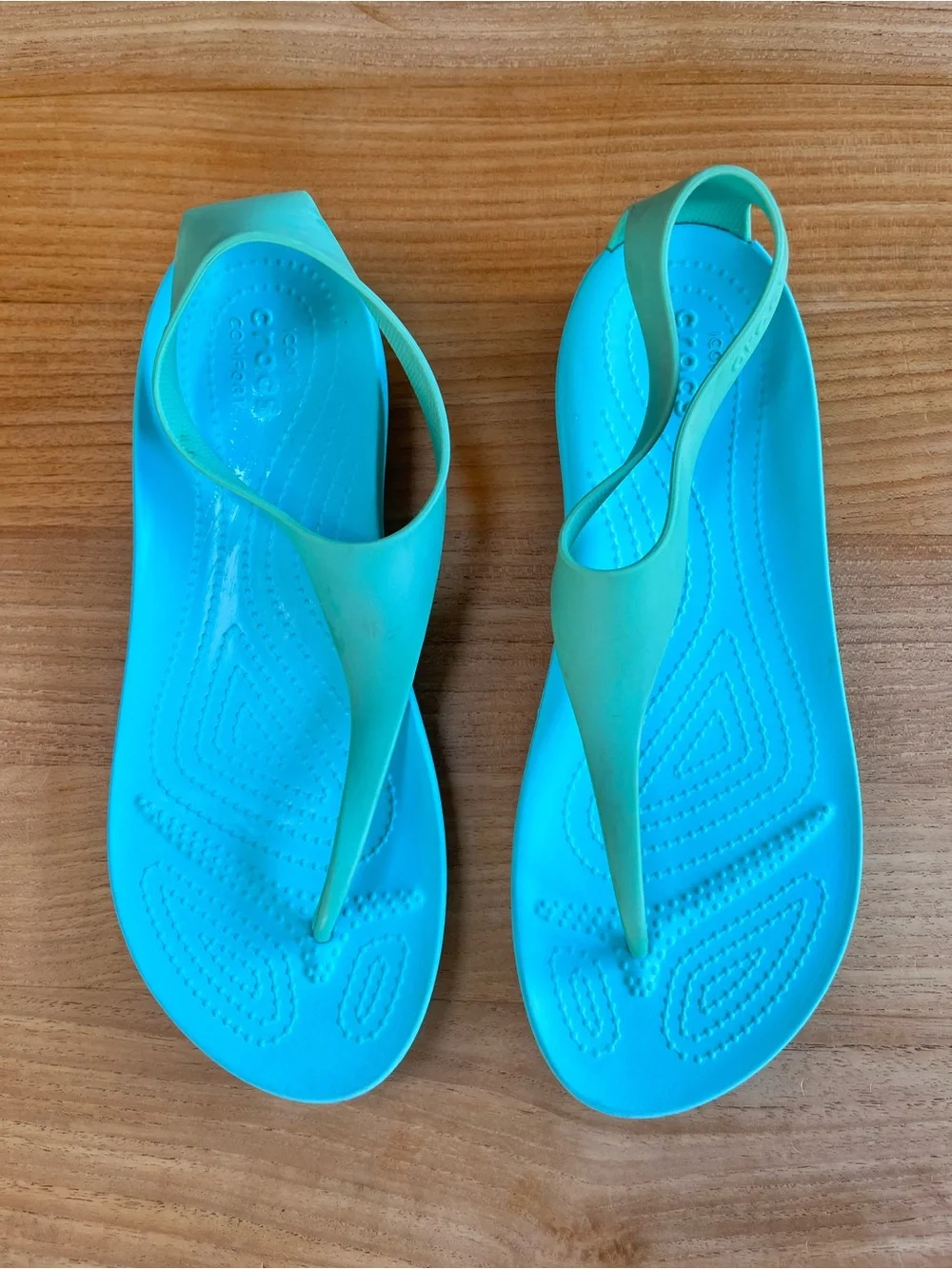 Crocs Sexi Serena Sandals Turquoise Aqua Blue - Size 9